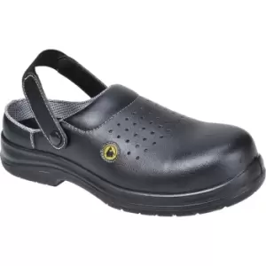Image of Portwest Compositelite ESD Perforated Safety Clogs Black Size 10