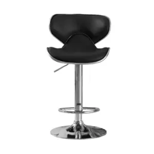 Image of Heartlands Furniture Hillside Adjustable Height Bar Stool Pair Chrome and Black