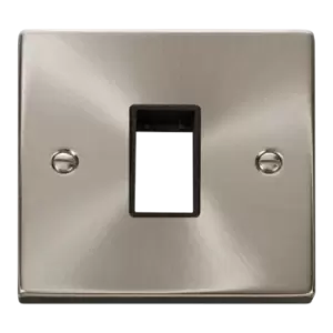 Image of Click Scolmore MiniGrid Single Switch Plate 1 Gang Aperture Satin Chrome - VPSC401BK