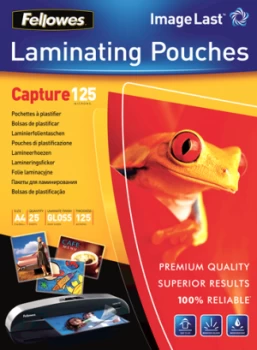 Image of Fellowes Laminating Pouch A4 2x125 micron 5396301 (PK25)