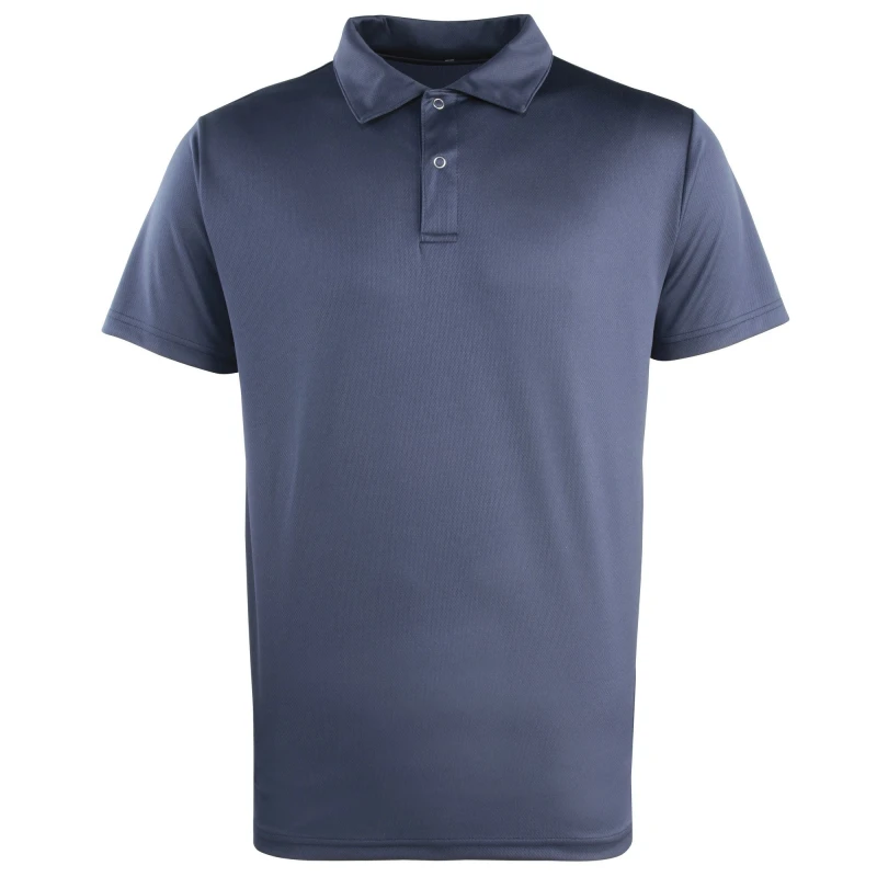 Image of Premier Premier Coolchecker Studded Plain Polo Shirt in Navy Size: X-Small Navy XS Unisex 5055805347756