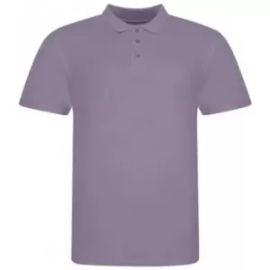 Image of Awdis Mens Piqu Cotton Short-Sleeved Polo Shirt (3XL) (Purple)