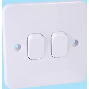 Image of Schneider Electric GGBL1022 Lisse 2 Gang 2 Way 10A Light Switch White
