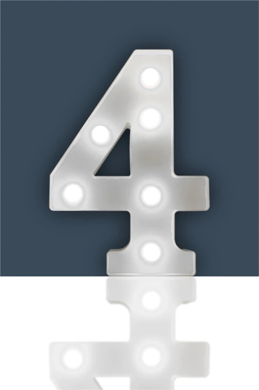 Image of STHELENS "4" Light Up 3D LED 22cm Numbers Party Birthday Wedding Battery Operated ELV-491013