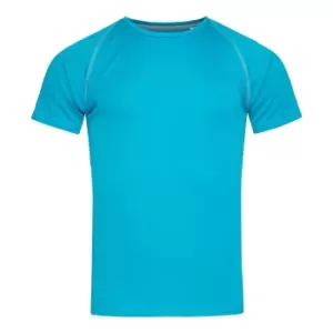 Image of Stedman Mens Active Raglan T-Shirt (S) (Hawaii Blue)