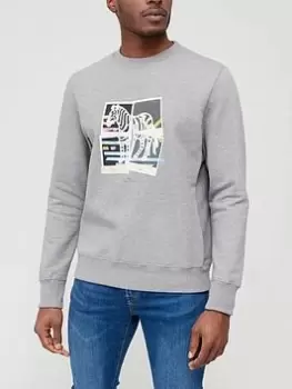 Image of Ps Paul Smith Polaroid Zebra Print Sweatshirt - Grey