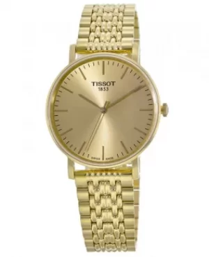 Image of Tissot T-Classic Everytime Champagne Dial Yellow Gold Stainless Steel Mens Watch T109.410.33.021.00 T109.410.33.021.00