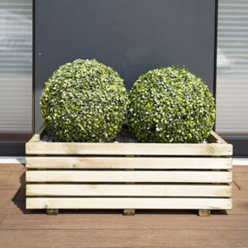 Image of Cerland Kub Outdoor Rectangular Wooden Planter 80Cm