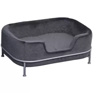 Image of Pawhut Pet Sofa Dog Couch Bed Cat Longer With Metal Base Removable Cushion - Grey