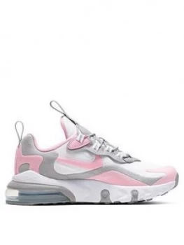 Image of Nike Air Max 270 React Childrens Trainers - White/Pink