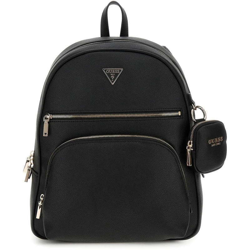 Image of Guess Powerplay Grained-Effect Faux Leather Backpack Black female HWBG9006330