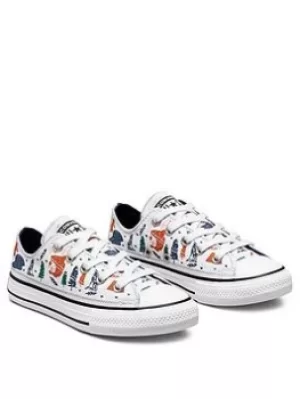 Image of Converse Chuck Taylor All Star Ox Childrens Trainer, White/Navy, Size 2