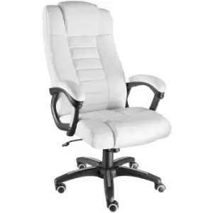 Image of Tectake - Luxury office chair made of artificial leather - desk chair, computer chair, ergonomic chair - white - white