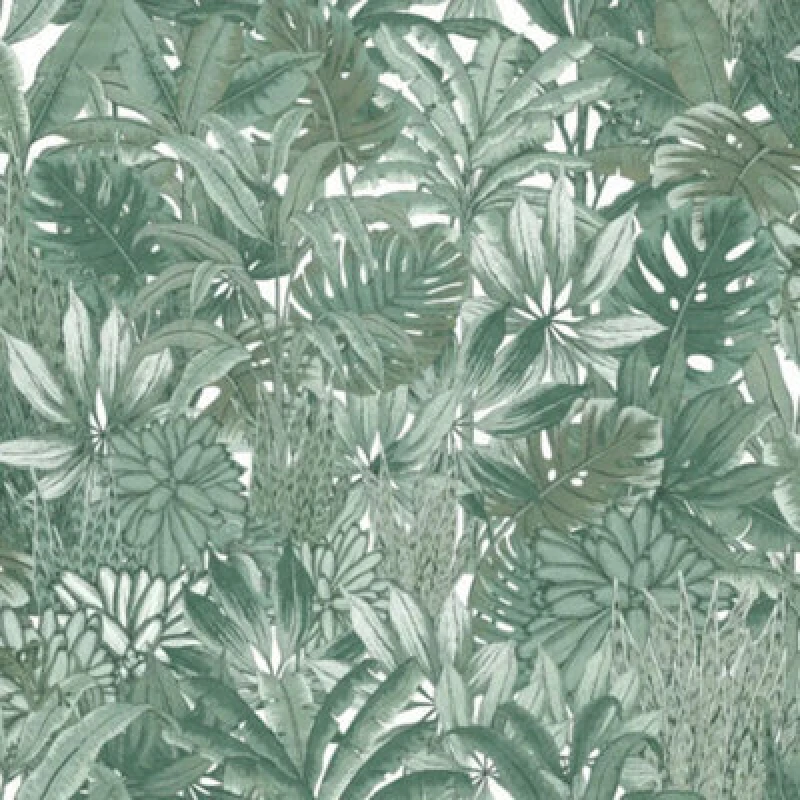 Image of Muriva Lush Forest Green And White Metallic Floral Wallpaper 205502