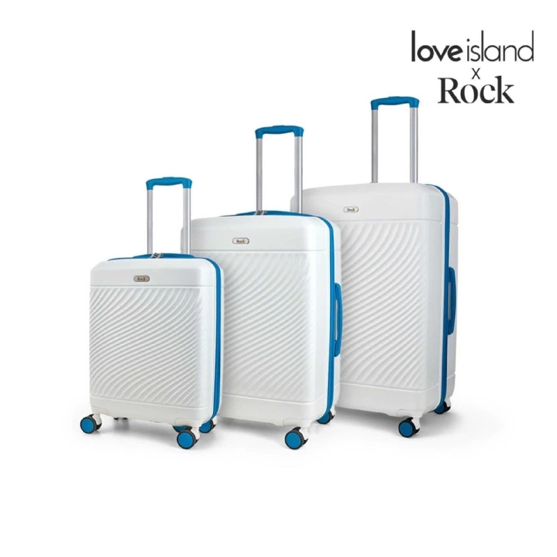 Image of Rock Rock Love Island Medium Suitcase White/Blue - Rock - Size: Medium White/Blue Medium UH37302