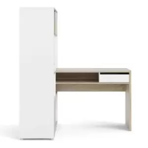 Image of Function Plus Desk with Multi-functional Storage Unit, White Light Oak