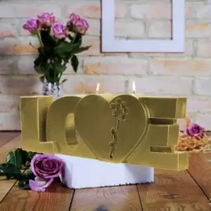 Image of Big Love Sign Candle &ndash; Gold