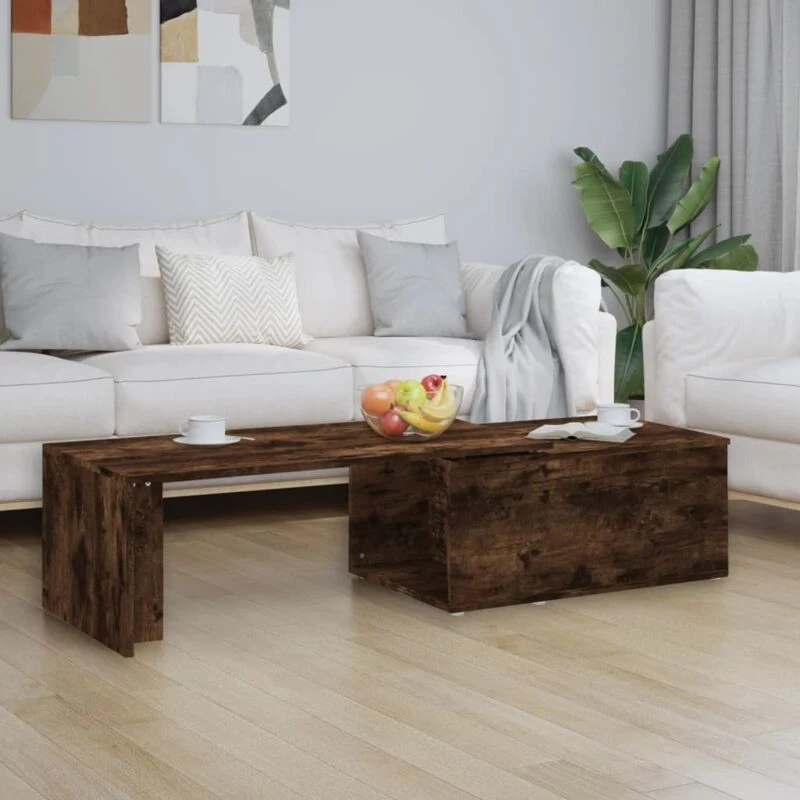 Image of Vidaxl Coffee Table Smoked Oak 150X50X35cm Engineered Wood, Brown 815468