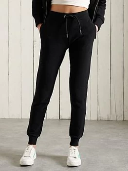 Image of Superdry Embroidered Vintage Logo Organic Jogger - Black, Size 8, Women