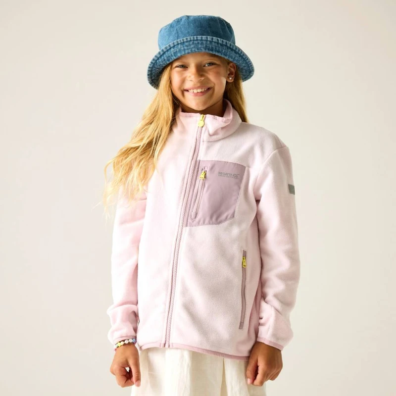 Image of Regatta Frankie Full Zip Fleece in Pale Pink Size: 13 Years Pale Pink Unisex 13 Years
