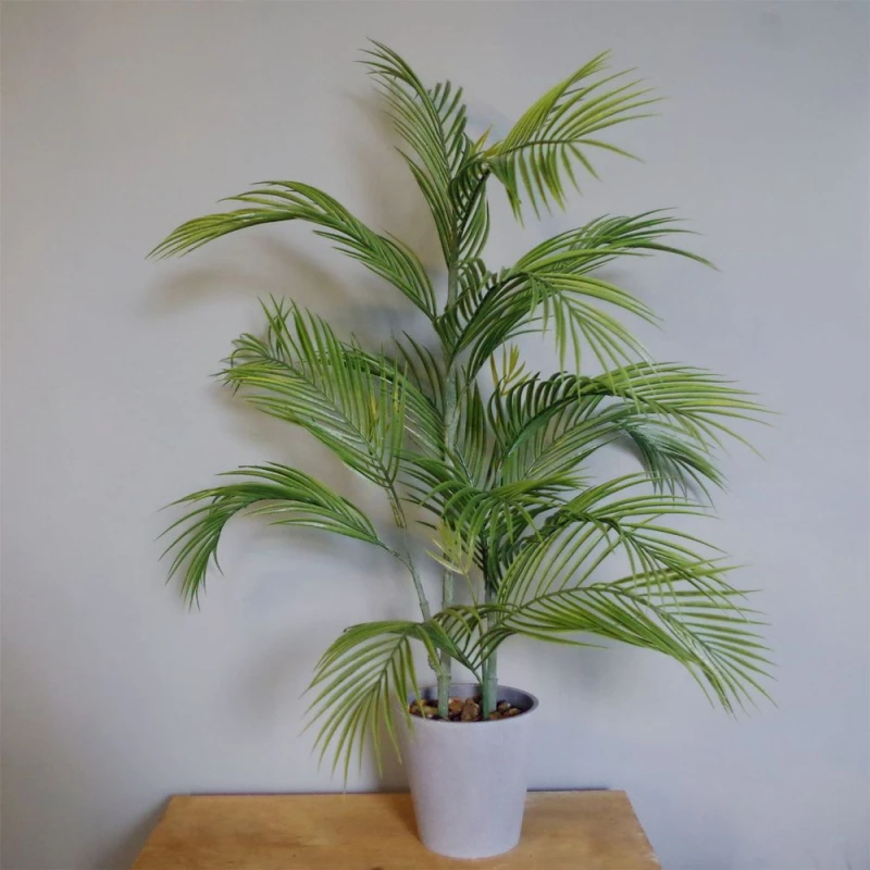 Image of Leaf 90cm Artificial Palm Tree Potted in Decorative Planter Green unisex