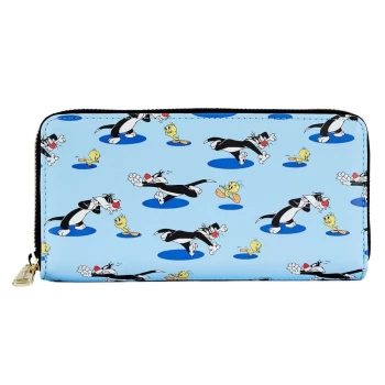 Image of Loungefly Looney Tunest Tweety & Sylvester Aop Zip Wallet