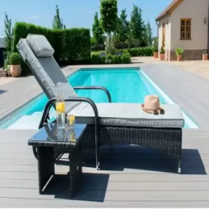Image of Maze Rattan Florida Sunlounger Set Grey
