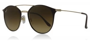 Image of Ray-Ban 3546 Sunglasses Gold Top Brown 900985 49mm