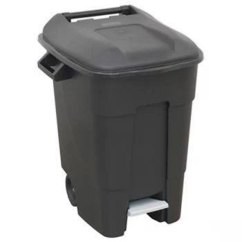 Image of Sealey BM100P Refuse/Wheelie Bin with Foot Pedal 100L - Black