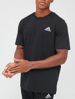 Image of adidas Small Logo T-Shirt - Black/White, Size S, Men