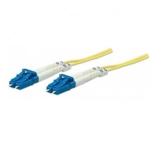 Image of Intellinet Fibre Optic Patch Cable Duplex Single-Mode LC/LC 9/125 m OS2 2m LSZH Yellow Fiber Lifetime Warranty
