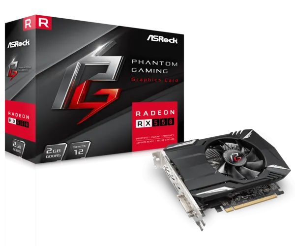 Image of Asrock Radeon RX550 Low Profile 4GB DDR5 Graphics Card - 90-GA07ZZ-00UANF
