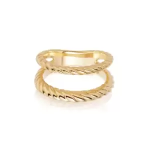Image of Rings 18ct Gold Plated Sterling Silver Double Rope Ring 18ct Gold Plate