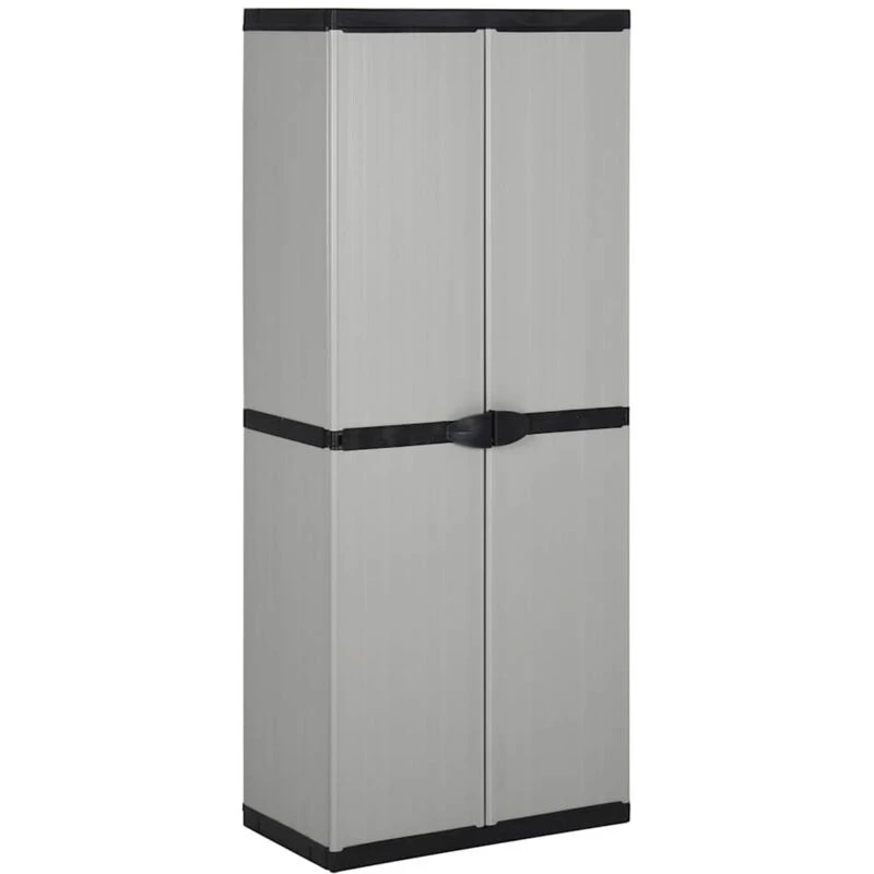 Image of VIDAXL Vidaxl - Garden Storage Cabinet with 3 Shelves Grey&Black 68x40x168cm 8720286875520