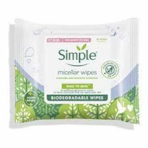 Image of Simple Micellar Wipes Biodegrad 20pk