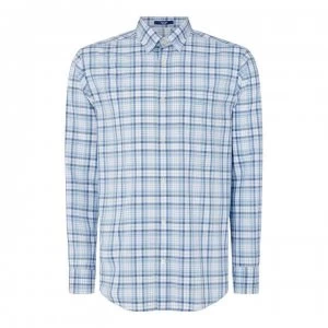 Image of Gant Gant Long Sleeve Tonal Plaid Shirt - Blue 468