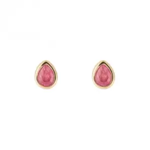 Image of Gold Plated Birthstone July Pink Quartz Earrings E6208