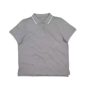 Image of Mantis Womens/Ladies The Tipped Polo Shirt (S) (Heather Marl/White)