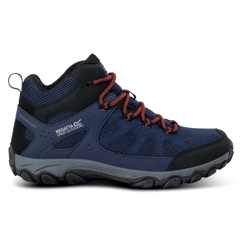 Image of Regatta Regatta Men Edgepoint Breathable Waterproof Mid Walking Boots in Navy Size: 7 Navy 7 Male 5063516062660