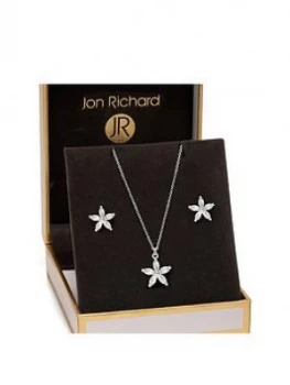 Image of Jon Richard Jon Richard Flower Earrings & Pendant Set