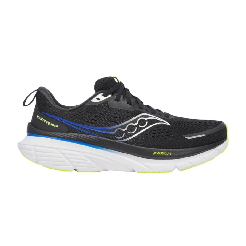 Image of Saucony Guide 18 Shoes Black Blue AW25, Size 42 - EUR