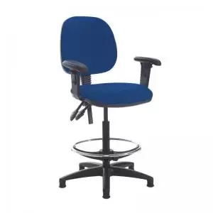 Image of Jota draughtsmans chair with adjustable arms - Curacao Blue