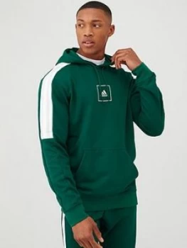 Image of Adidas 3-Stripe Tape Pullover Hoodie - Green