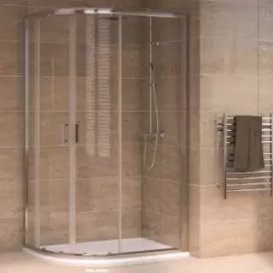 Image of Aqualux Offset Quadrant 1000 x 800mm x 1900mm Left Hand Shower Enclosure and Tray 35mm Package