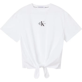 Image of Calvin Klein Jeans Knot Logo T Shirt - Bright WHT YAF