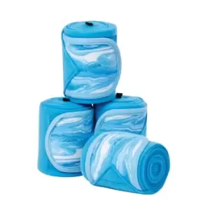 Image of Weatherbeeta Marble Fleece Bandages 4 pack - Blue