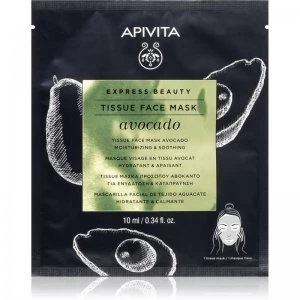 Image of Apivita Express Beauty Avocado Moisturising face sheet mask with Soothing Effect 10ml