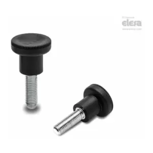 Image of Elesa - ekk Knurled knobs Technopolymer Threaded stud EKK.25 p-M6x25-C1