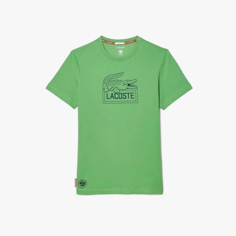 Image of Lacoste Roland-Garros Edition Ultra Dry Tennis T-Shirt Green male 2XS