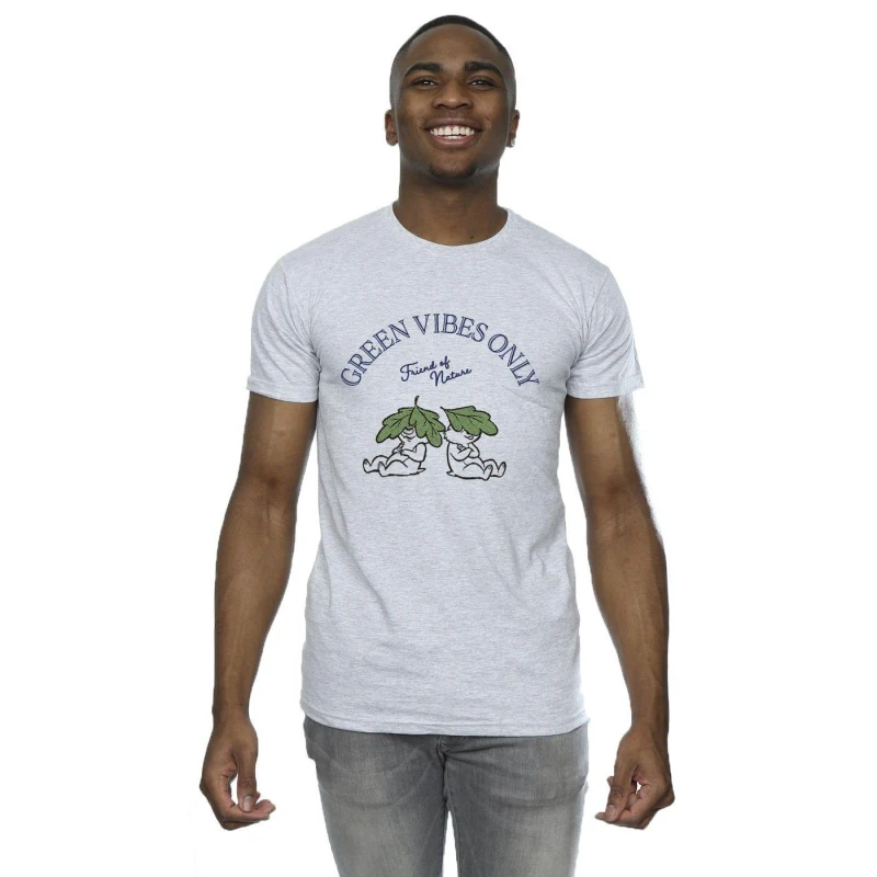 Image of Disney Men Chip 'n Dale Green Vibes Only T-Shirt in Grey Size: Small Grey S Male 5063283651593